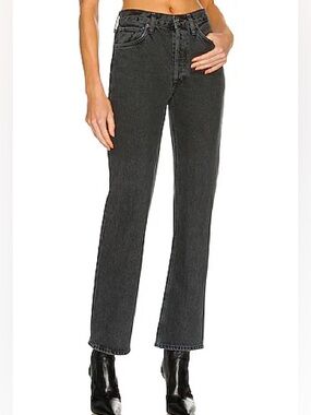 AGOLDE mid-rise relaxed bootcut jean - faded dark grey